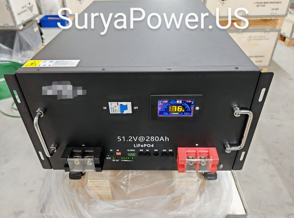 SP Server Rack LiFePO4 Lithium Battery 48V 51.2V 280AH 14KWH Off-grid Solar