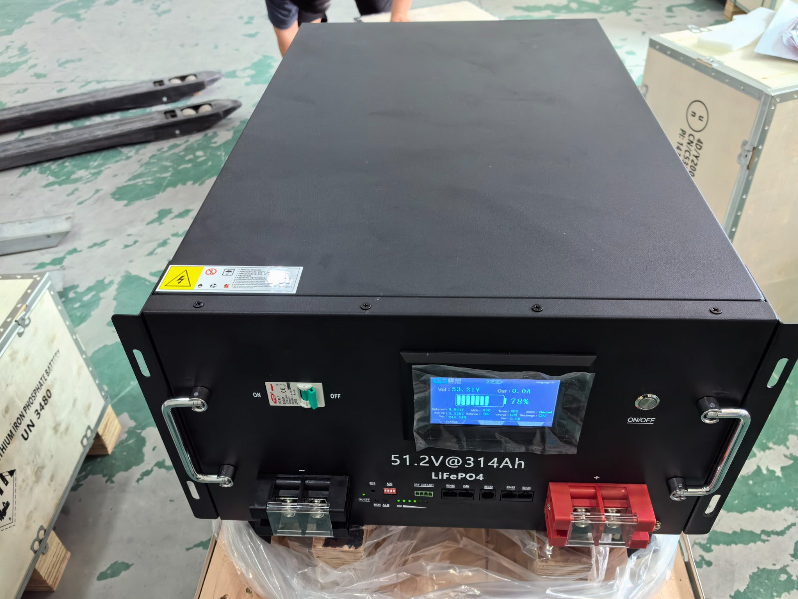 SPower Lithium Battery LiFePO4 Server Rack 48V 51.2V 314AH 16KWH 4.3 inch Touch Display